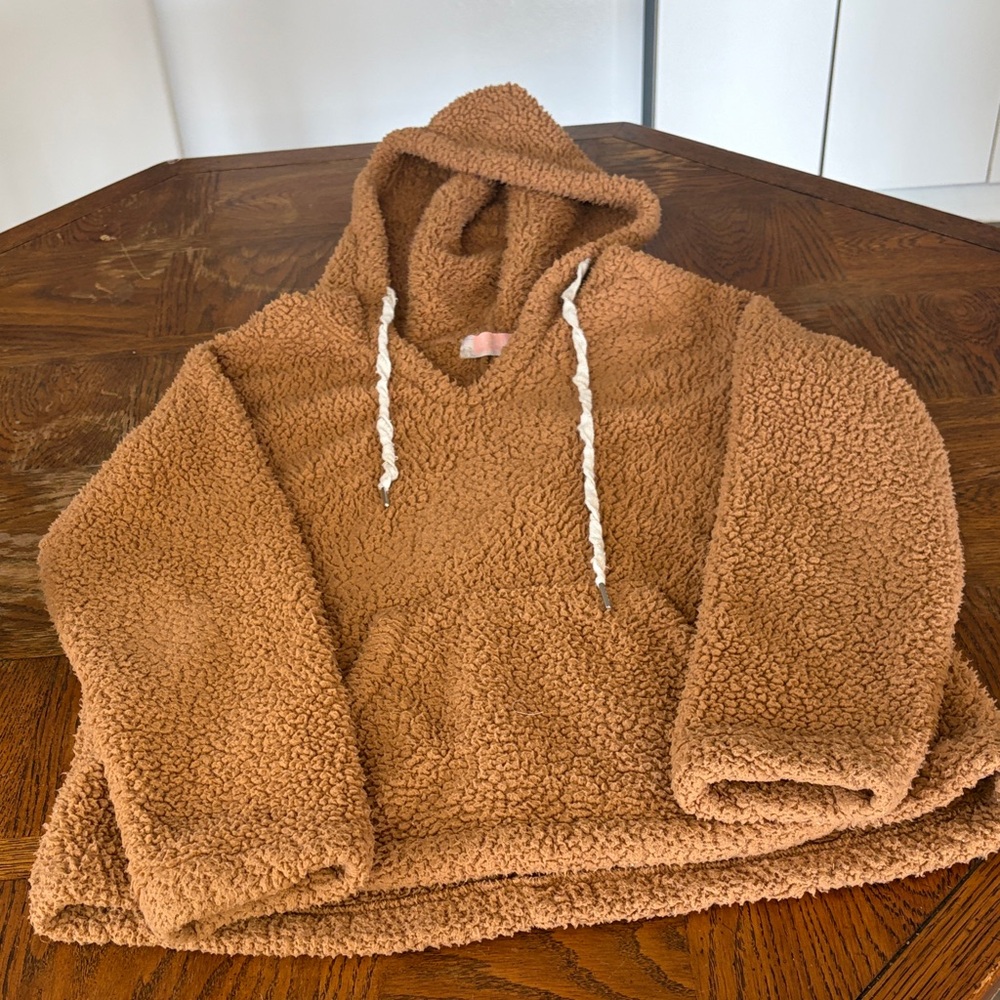 Buckle Tan Sherpa Hoodie
